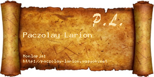Paczolay Larion névjegykártya